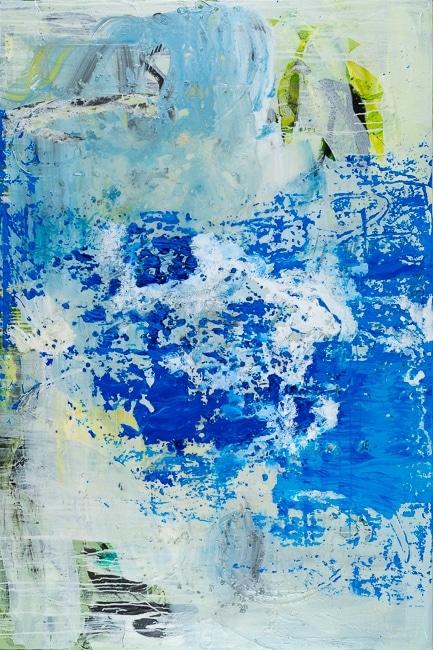 large blue contemporary urban abstract painting Los Angeles artist Laura Letchinger