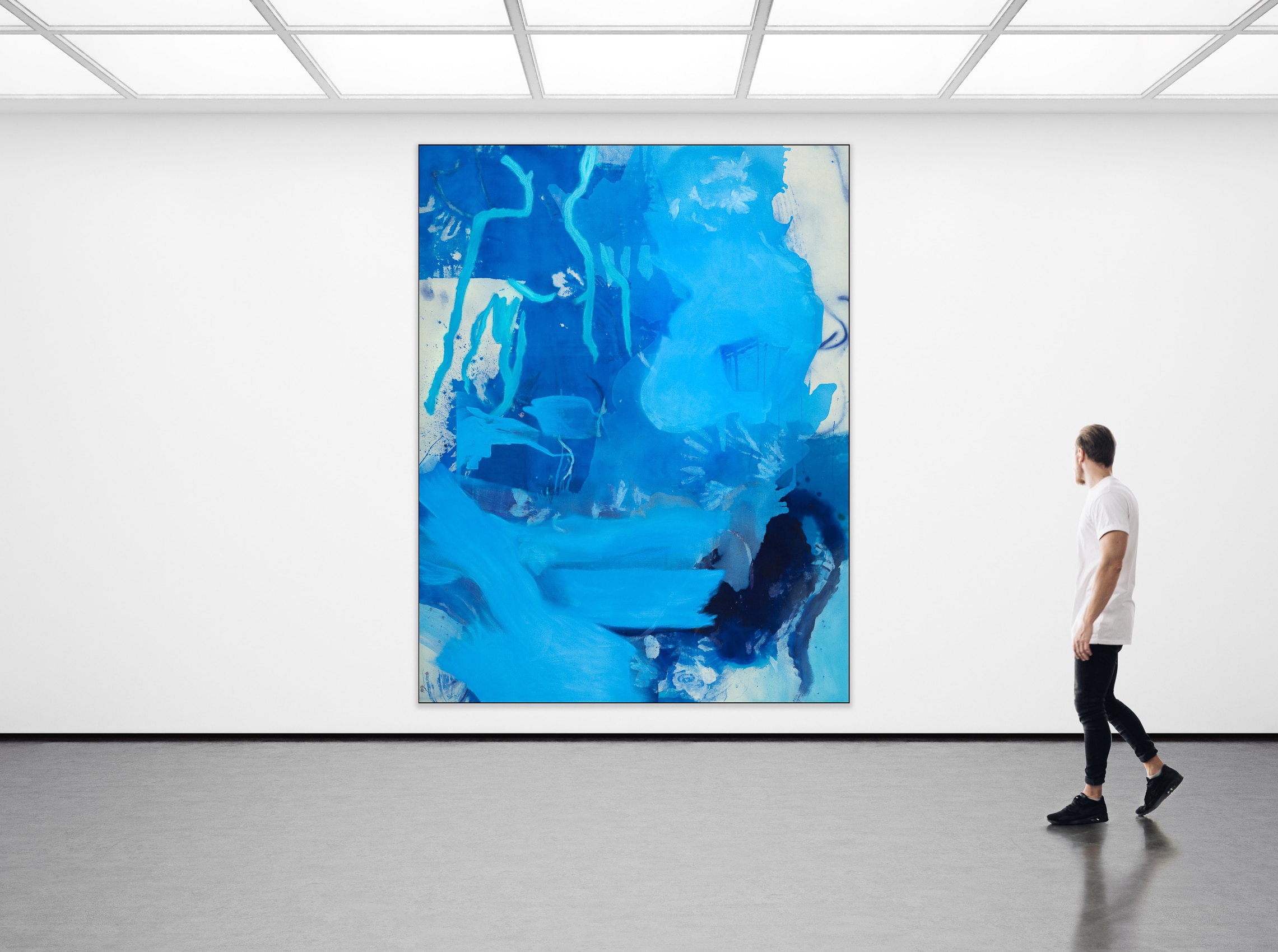 Laura Letchinger Oversized Blue Contemporary Abstract Painting
