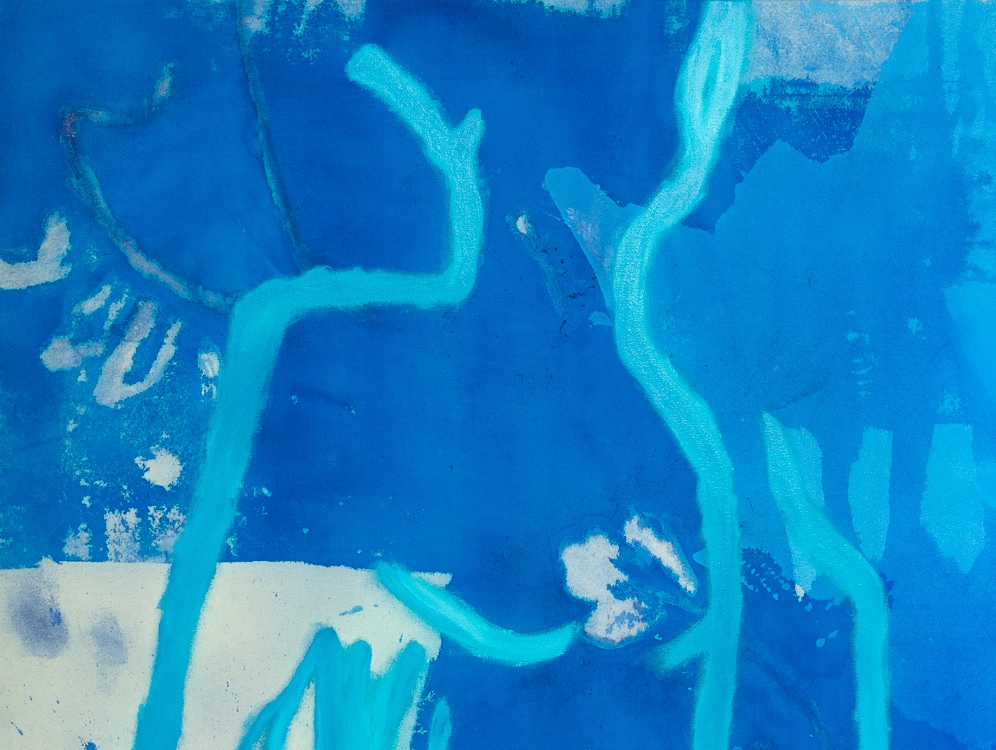 Laura Letchinger Oversized Blue Contemporary Abstract Painting detail1
