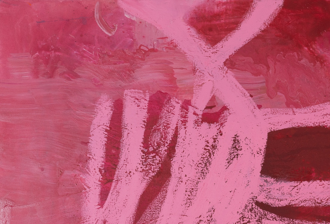 large magenta contemporary abstract painting SUNRISE ON MARS Laura Letchinger detail1