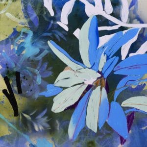 Large contemporary botanical flower painting by Los Angeles artist Laura Letchinger PETALS h2500