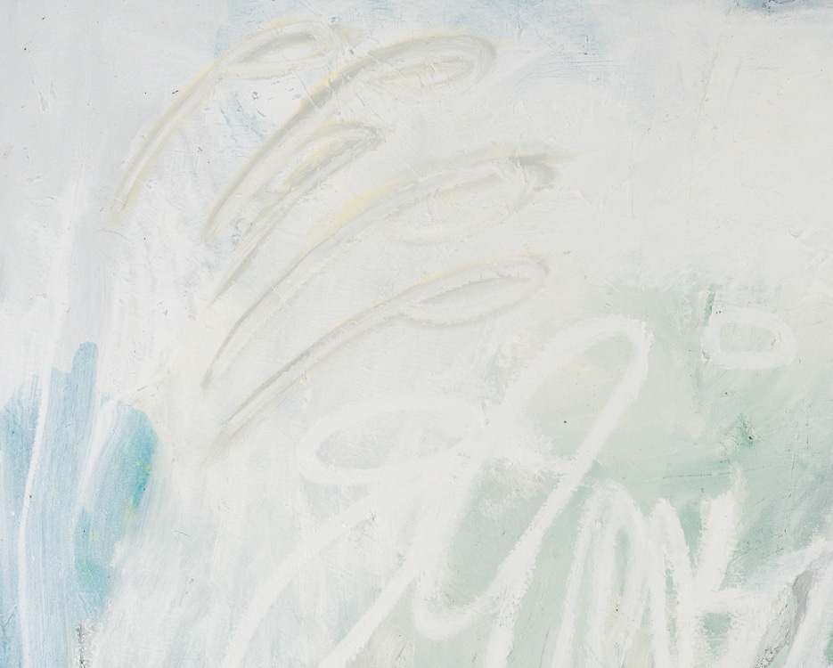 large white contemporary abstract painting Los Angeles artist Laura Letchinger detail1