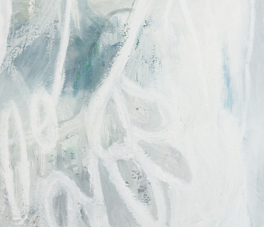 large white contemporary abstract painting Los Angeles artist Laura Letchinger detail5
