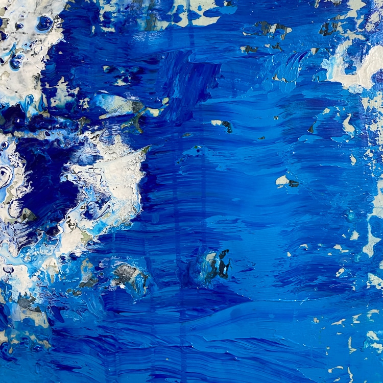 large blue contemporary urban abstract painting detail1