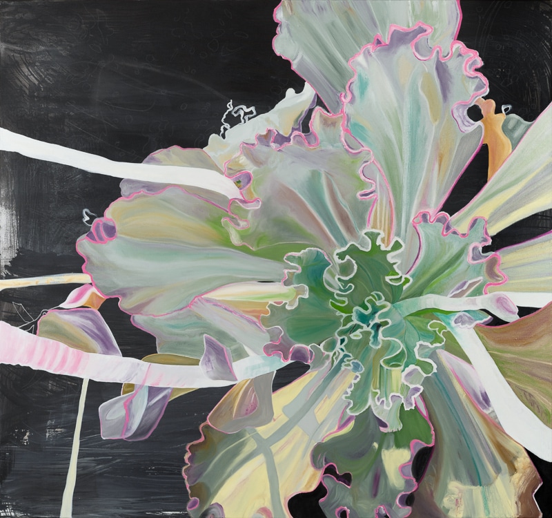 Large contemporary urban abstract succulent painting by Laura Letchinger