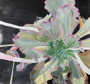 Large succulent painting contemporary urban abstract Laura Letchinger
