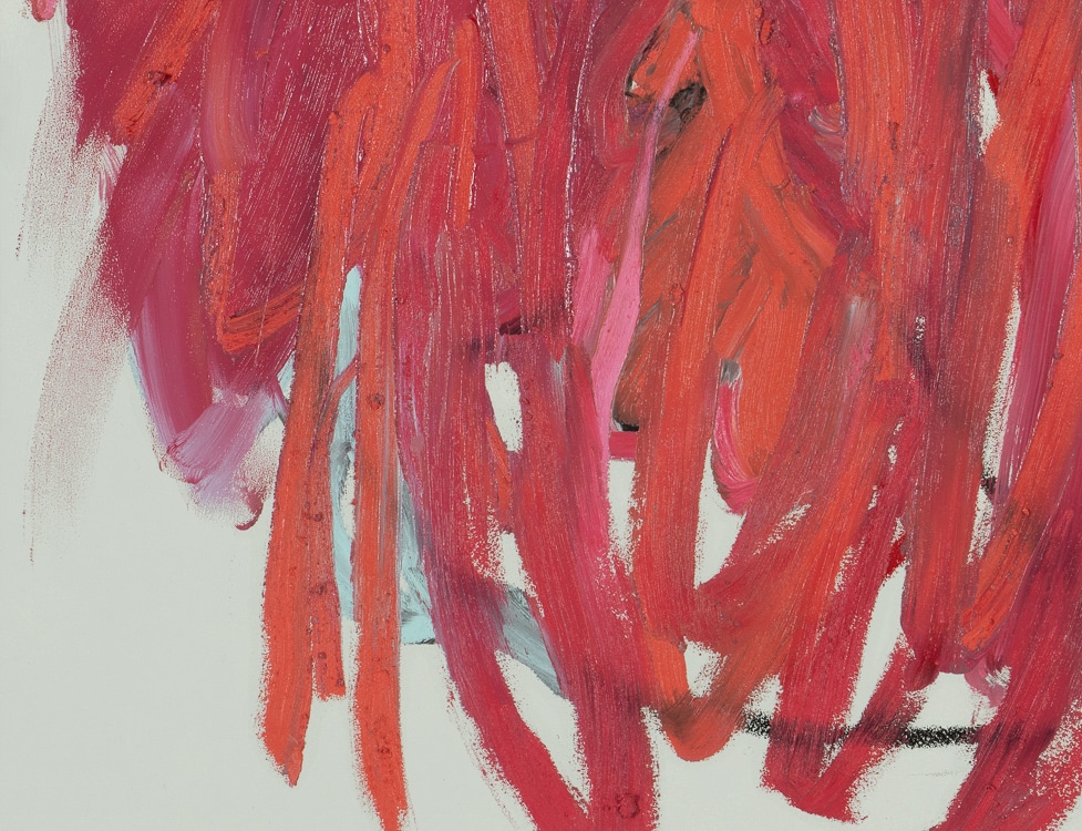 oil stick painting sketch in pinks and reds by Laura Letchinger detail 4