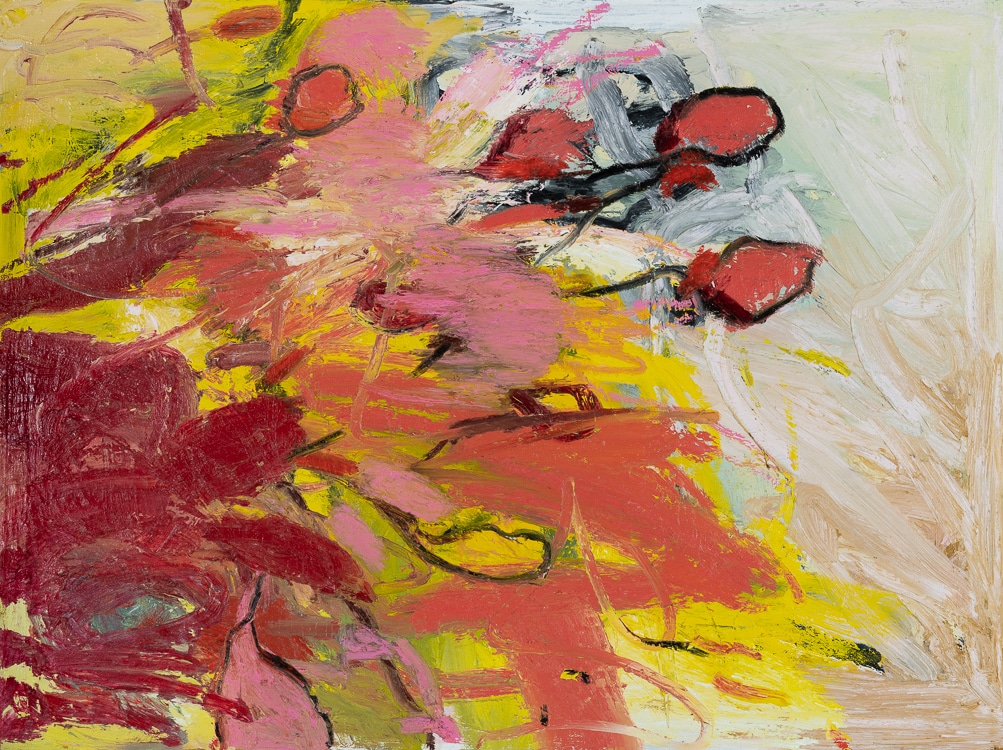 Colorful abstract expressionist gestural oil painting by Los Angeles Artist Laura Letchinger