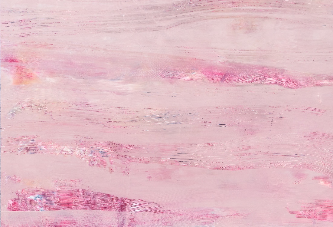 pink color field abstract painting by Laura Letchinger PINK detail1