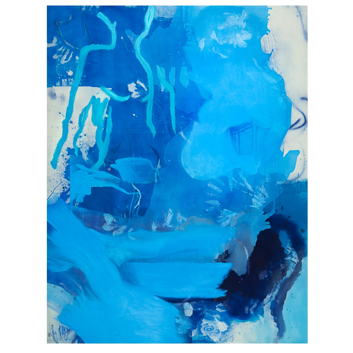 Oversized Blue Contemporary Abstract Painting Laura Letchinger