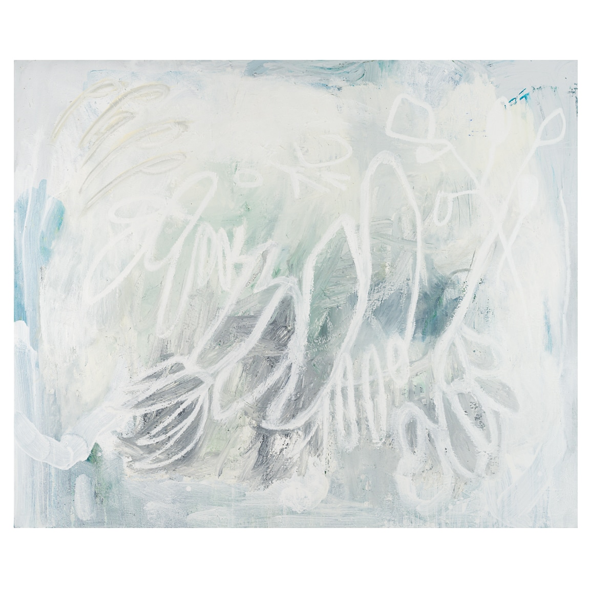 large white contemporary abstract painting Los Angeles artist Laura Letchinger