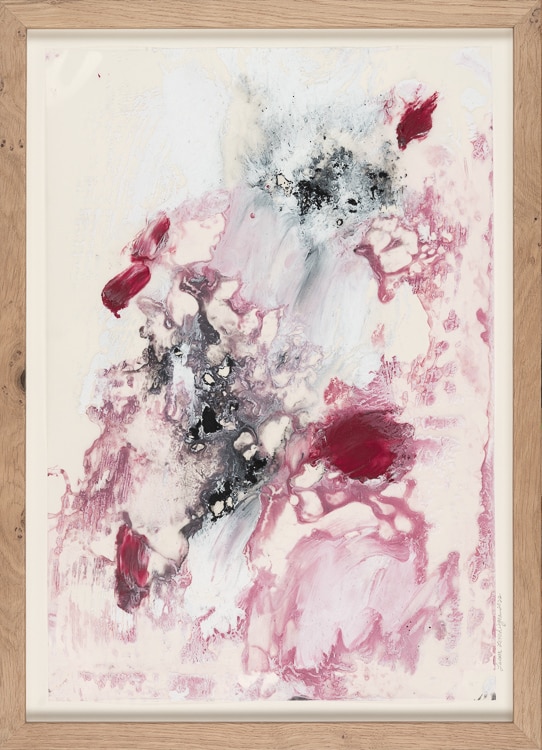 Cy Twombly inspired contemporary abstract painting by Los Angeles Artist Laura Letchinger SPRUNG-1 framed 750