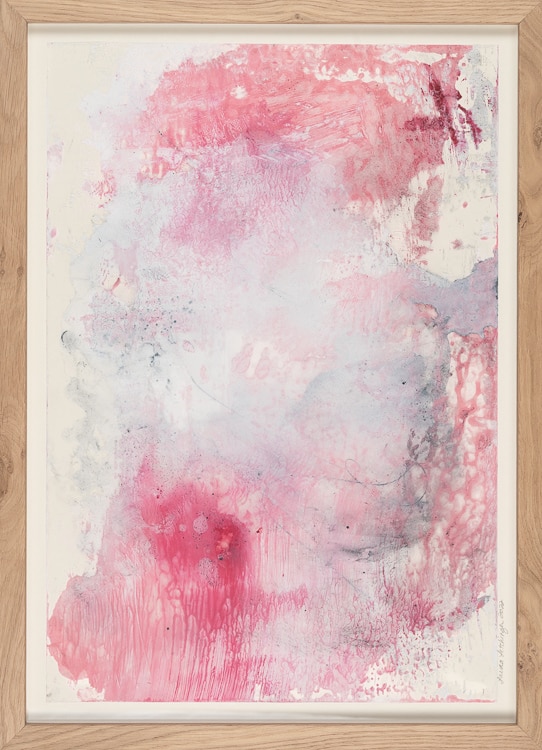 Cy Twombly inspired contemporary abstract painting by Los Angeles Artist Laura Letchinger SPRUNG-5 framed 750
