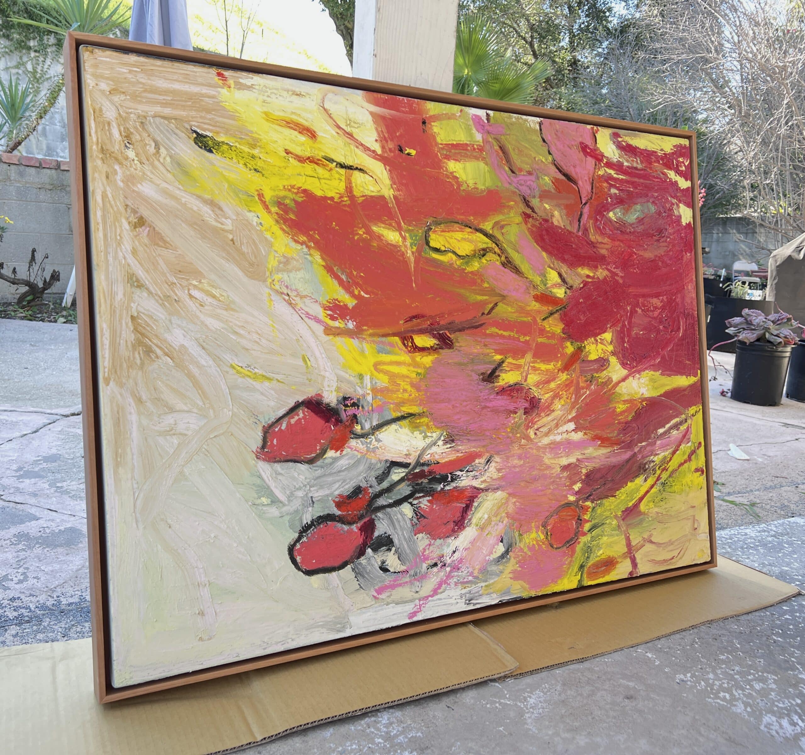 Large abstract expressionism painting TUESDAY by Los Angeles based artist Laura Letchinger