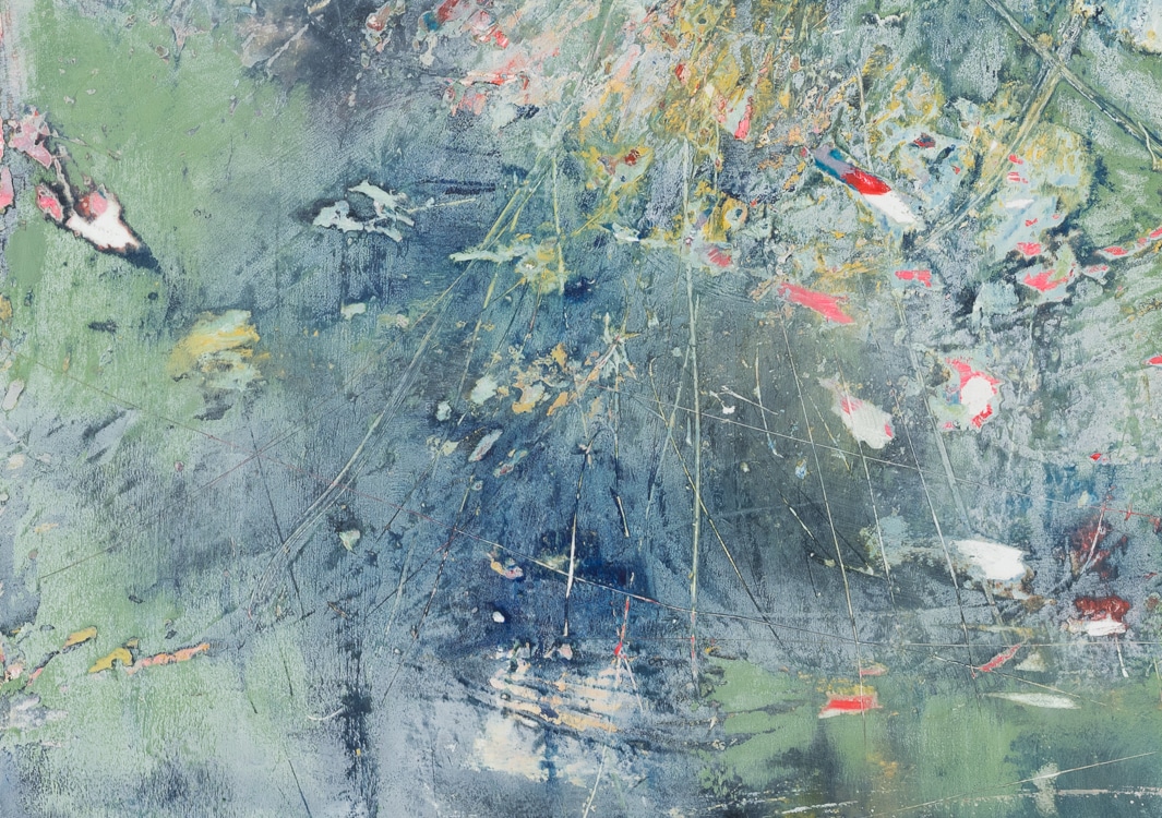 large green blue nature inspired abstract painting detail 3 Laura Letchinger