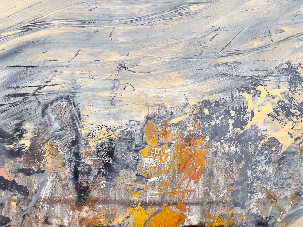 large contemporary abstract expressionism FIELD landscape painting detail 4 by Los Angeles artist Laura Letchinger