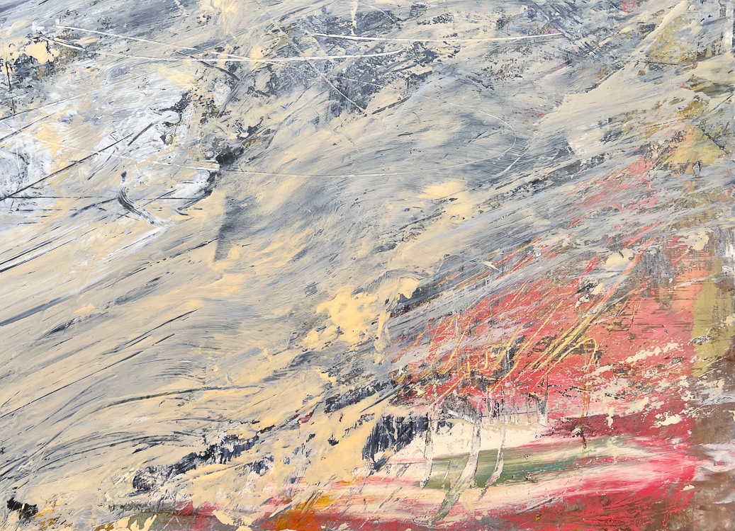 large contemporary abstract expressionism FIELD landscape painting detail 5 by Los Angeles artist Laura Letchinger