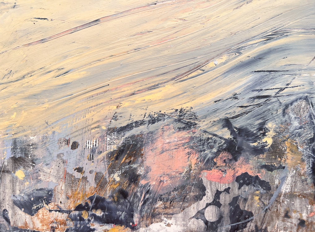 large contemporary abstract expressionism FIELD landscape painting detail 8 by Los Angeles artist Laura Letchinger